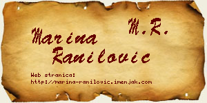 Marina Ranilović vizit kartica